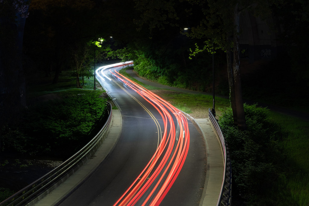Blurred taillights